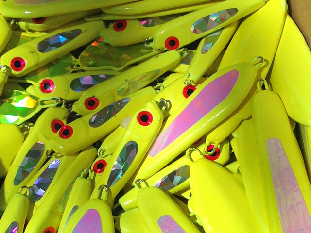 Striper Fishing Lures-Chartreuse Slab Spoons